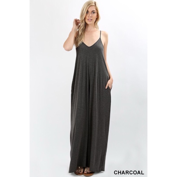 Hannah Beury Dresses & Skirts - Charcoal Maxi Dress with Pockets
